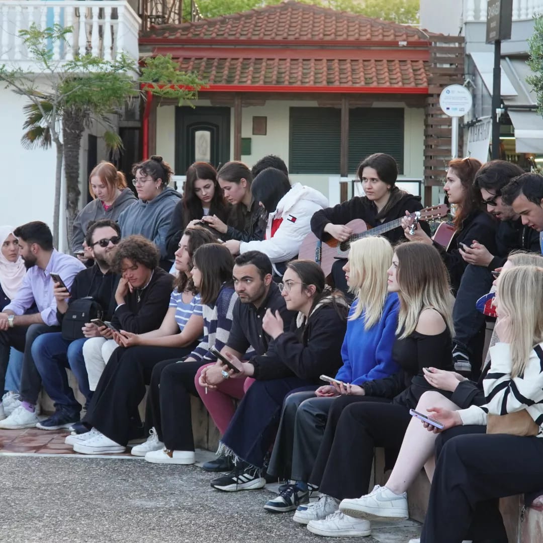 France Culture Connection group photo of choir project in Paralia, Greece