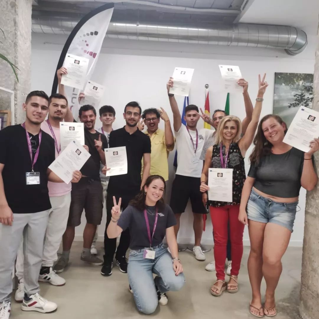 France Culture Connection group photo of Hidden Geniuses project in Huelva, Spain